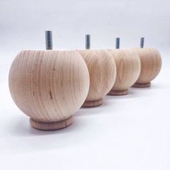 Мебельные ножки деревянные с Ольхи | Комплект из 4 шт | Высота - 80 мм Диаметр - 85 мм