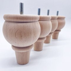 Меблеві ніжки дерев'яні з вільхи | Комплект з 4 шт | Висота - 100 мм Толщина - 75 мм