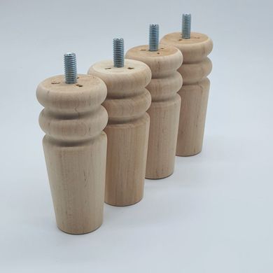 Меблеві ніжки дерев'яні з вільхи | Комплект з 4 шт | Висота - 100 мм Товщина - 45 мм