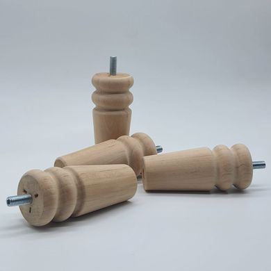 Мебельные ножки деревянные с Ольхи | Комплект из 4 шт | Высота - 100 мм Диаметр - 45 мм