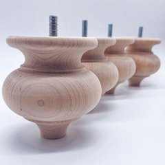 Меблеві ніжки дерев'яні з вільхи | Комплект з 4 шт | Висота - 90 мм Товщина - 90 мм