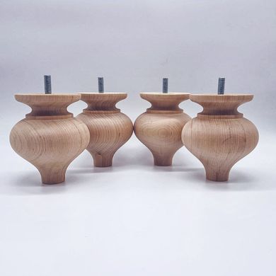 Мебельные ножки деревянные с Ольхи | Комплект из 4 шт | Высота - 100 мм Диаметр - 90 мм