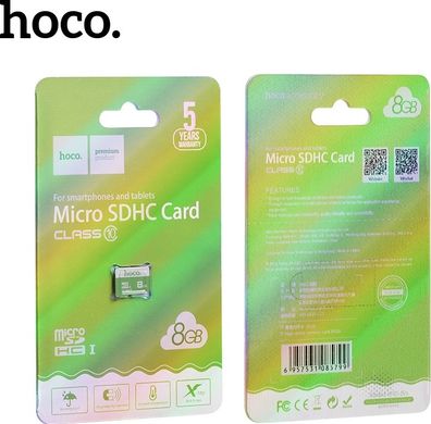 Карта пам'яті 8GB Hoco MicroSD Class 6