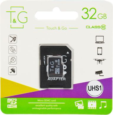 Карта пам'яті 32Gb T&G Ultra microSD HC UHS-I Class 10 + SD-adapter (5559)