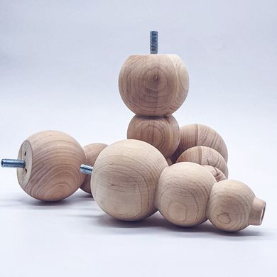 Меблеві ніжки дерев'яні з вільхи | Комплект з 4 шт | Висота - 130 мм Товщина - 65 мм