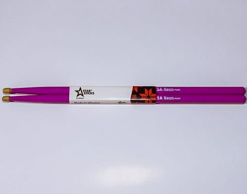 Барабанні палички 5A Neon Violet | StarSticks | HoRnbeam 5A Neon Violet, 10 пар, Серія Classic