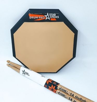 Set: Practice Pad "STARPAD 128DR" + Drumsticks + Poster
